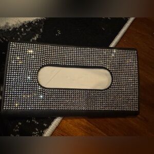 Black Rhinestone over the car visor Tissue Box Cover